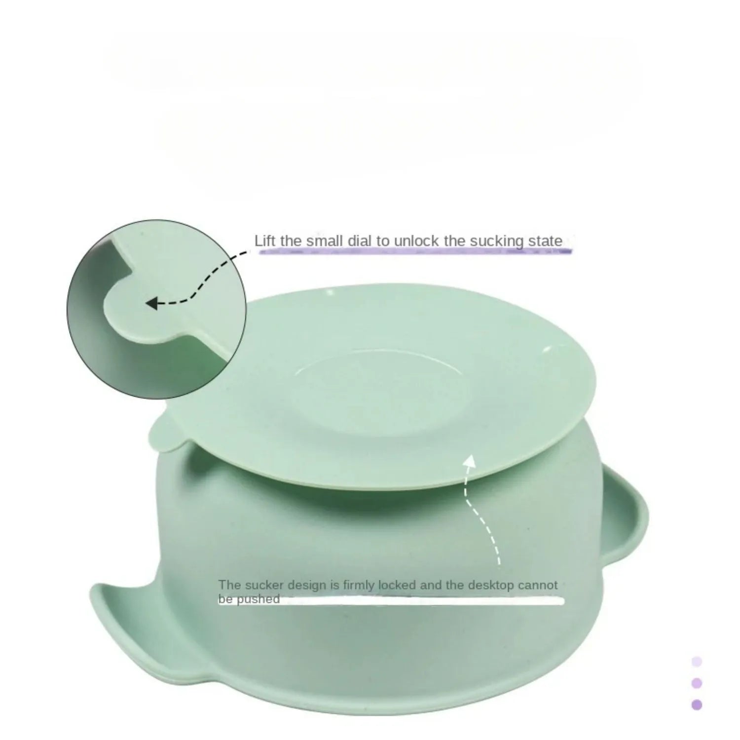 Silicone pet bowl with suction cups on base in blue colour for dogs and cats