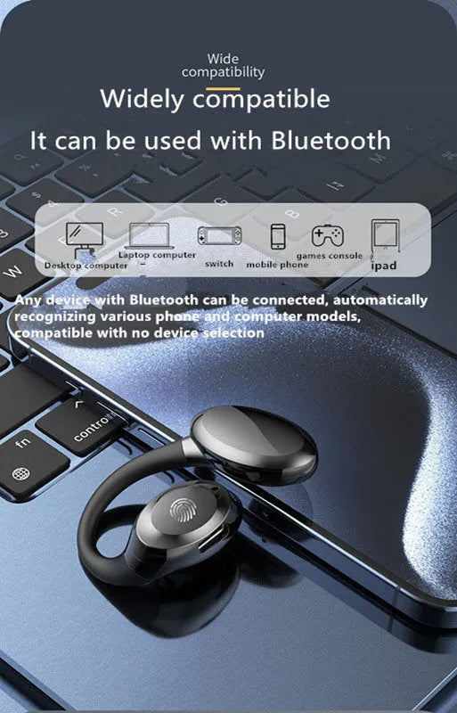 Wireless Bluetooth headset with ear hook in black, white, orange and Air39 colours