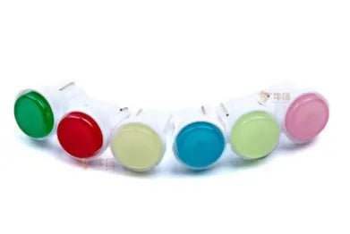 T10 12V automotive LED light bulb in multiple colours showing compact size and 3D COB design.