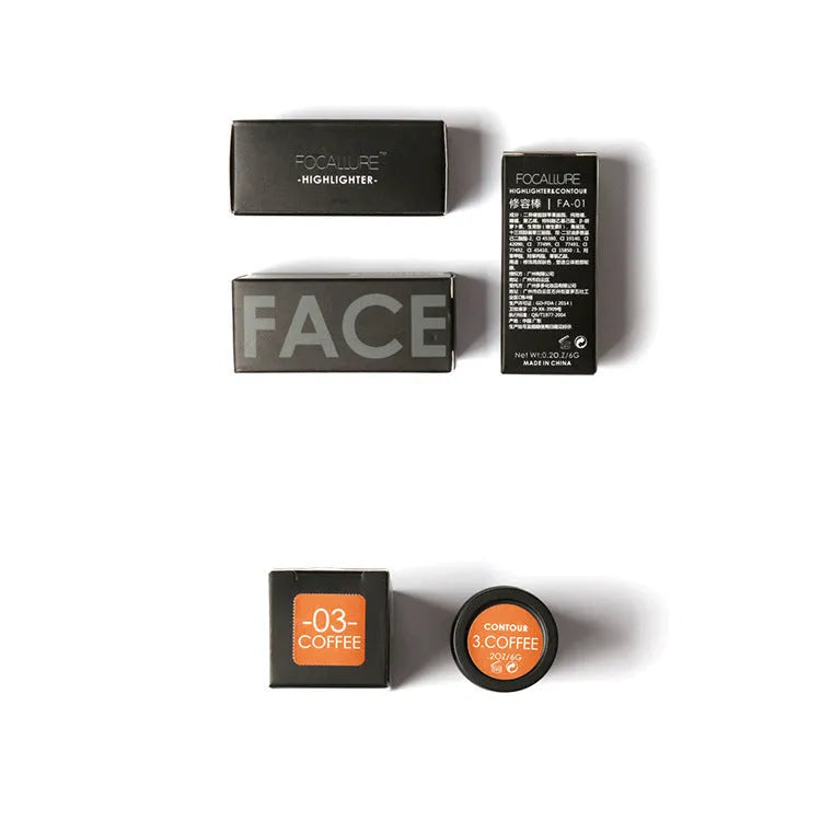 Face contour highlighter product shown in one of its four available colour variants, A, B, C, or D.