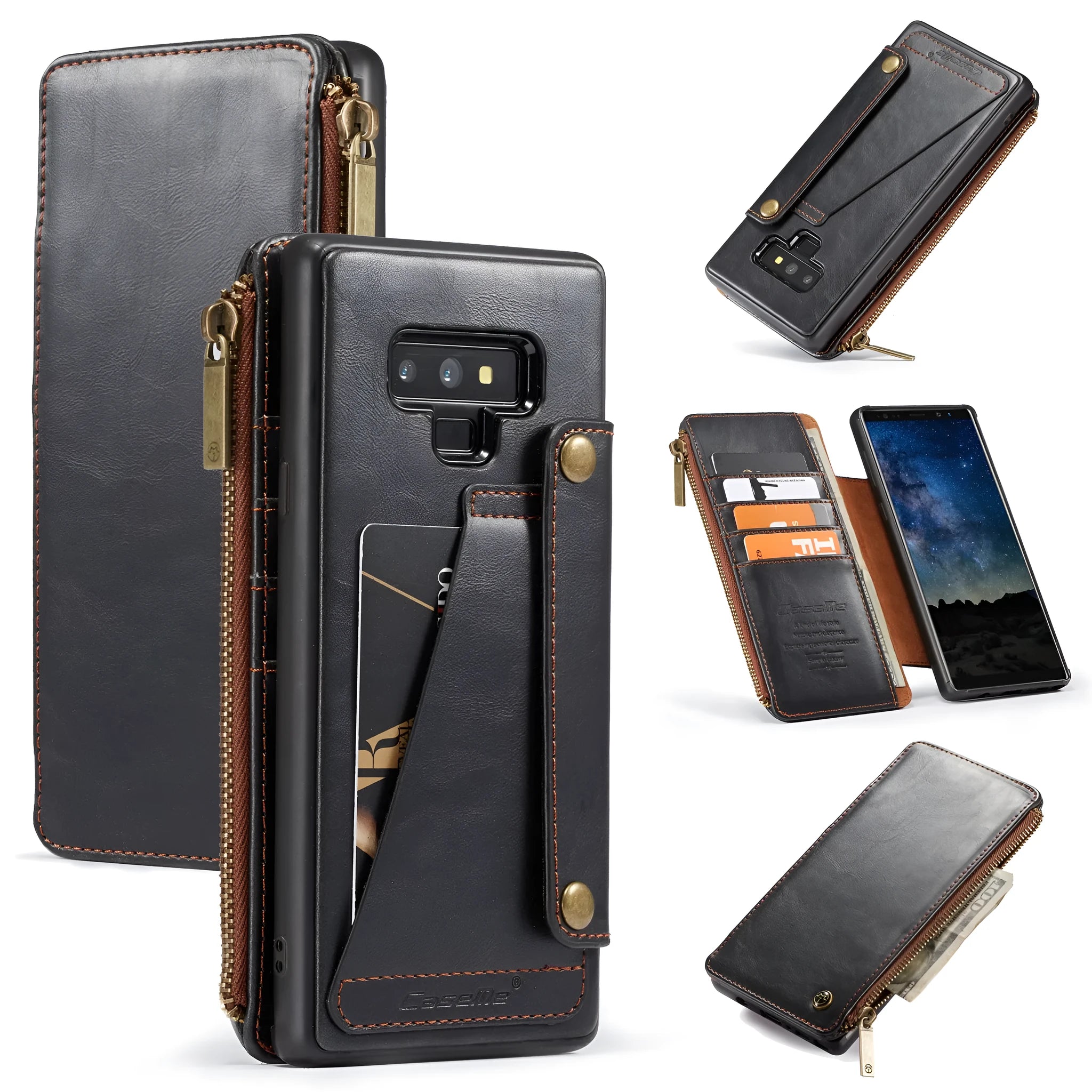 Samsung Galaxy Note9 flip phone case in PU leather with anti-scratch protection