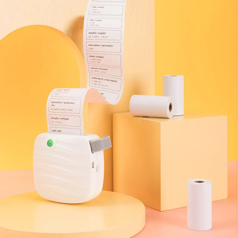 Three rolls of 57mm by 30mm thermal paper for small printers in box packaging