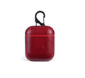 Genuine leather AirPods case in four colour options: black, brown, light brown, red