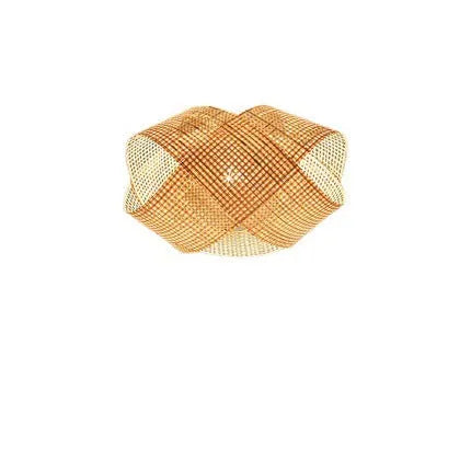 Bamboo woven rattan ceiling lamp with adjustable suspension in New Chinese style