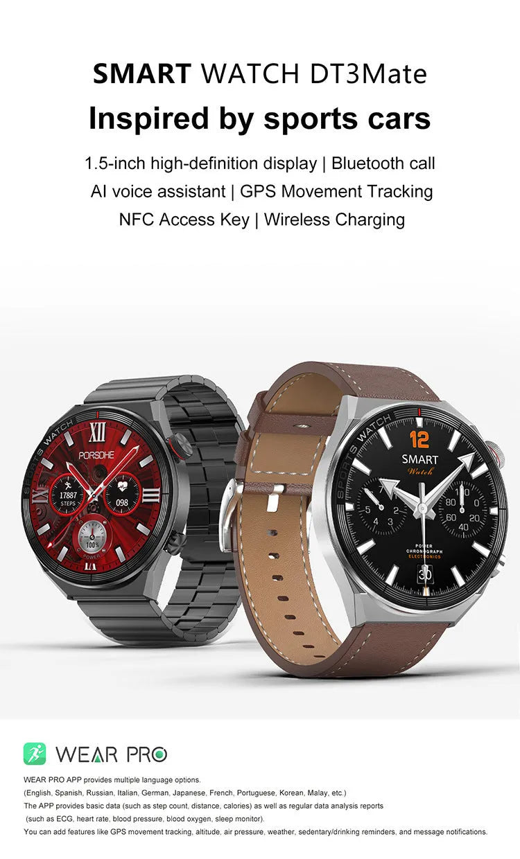 Black steel smart watch with TFT screen showing heart rate and time on wrist
