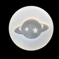 Silicone planet-shaped epoxy resin mould for crafting mirror-finish jewellery pendants
