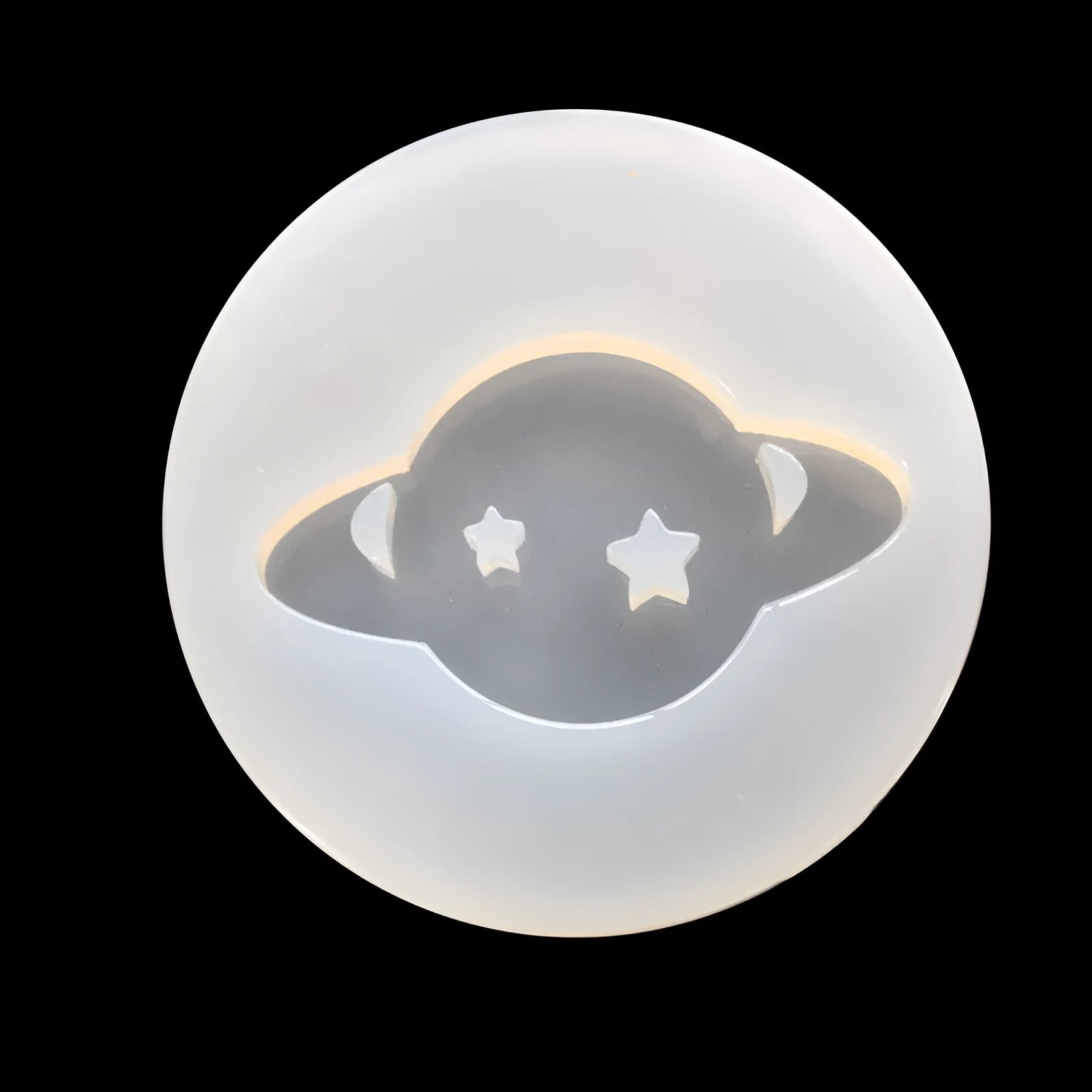 Silicone planet-shaped epoxy resin mould for crafting mirror-finish jewellery pendants