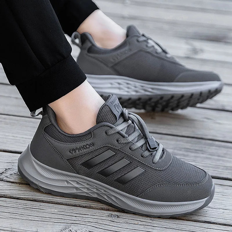 Breathable mesh elastic slip-on shoes for men and women in various colours on a non-slip sole.
