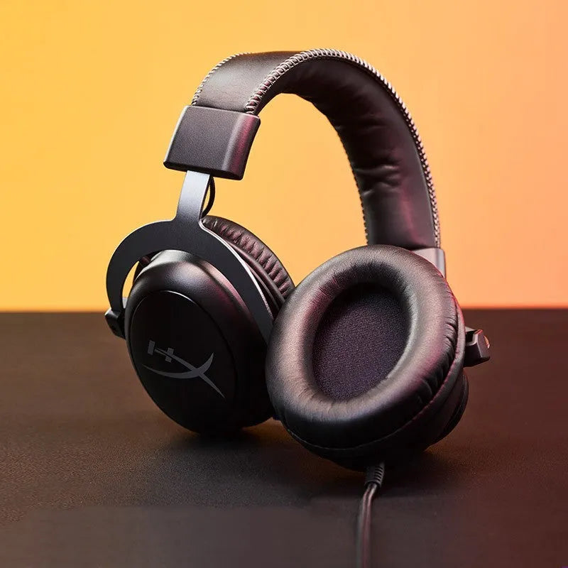 Wired gaming headset with 53mm drivers, detachable microphone, and USB sound card remote control in Hurricane 2 colours