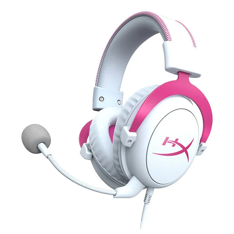 Wired gaming headset with 53mm drivers, detachable microphone, and USB sound card remote control in Hurricane 2 colours