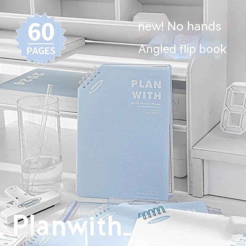 Oblique angle student draft notebook with plaid cover from Artsy Ins Style Salt Series