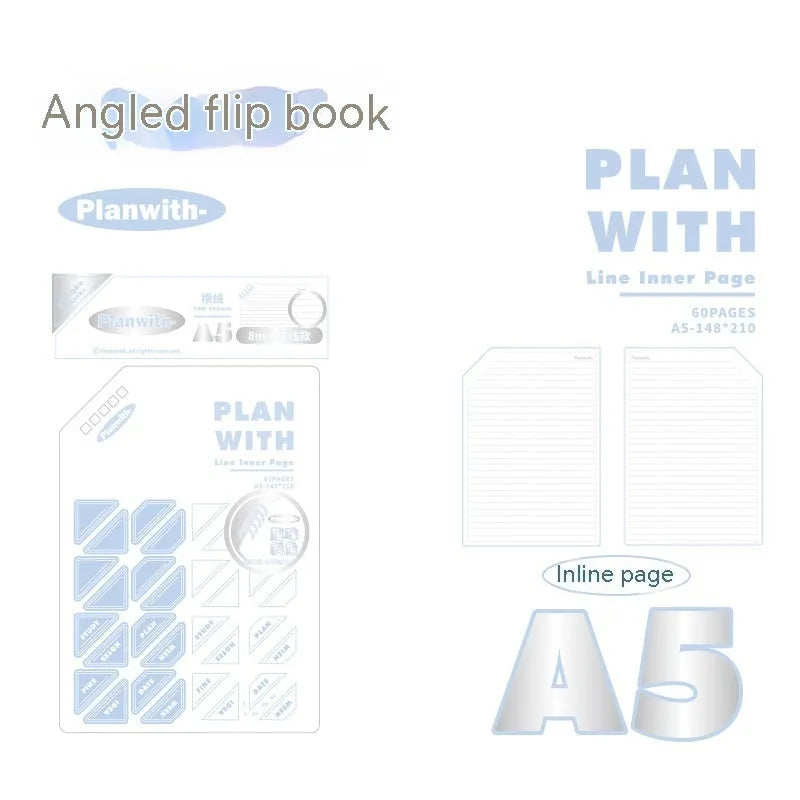 Oblique angle student draft notebook with plaid cover from Artsy Ins Style Salt Series