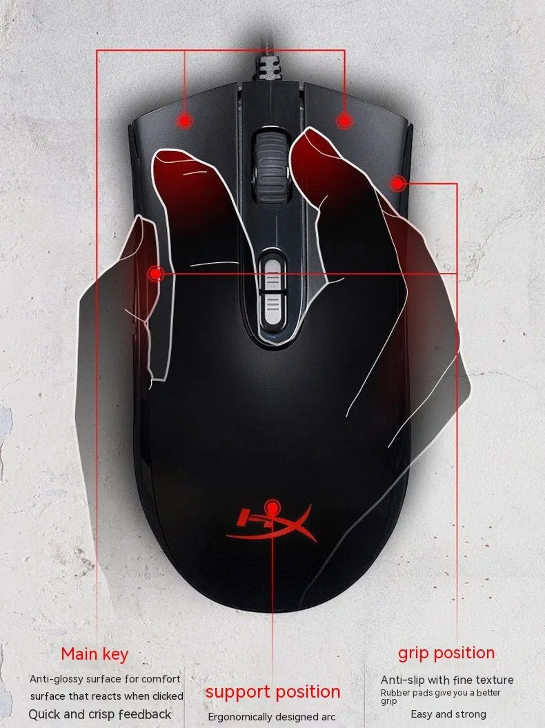 Pulsefire Core RGB wired gaming mouse in black or pink with USB cable
