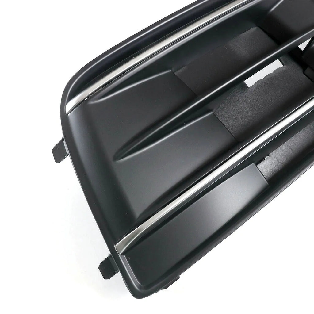 Audi Q5 front bumper lower grille replacement set showing left D154L and right D154R components in black ABS plastic