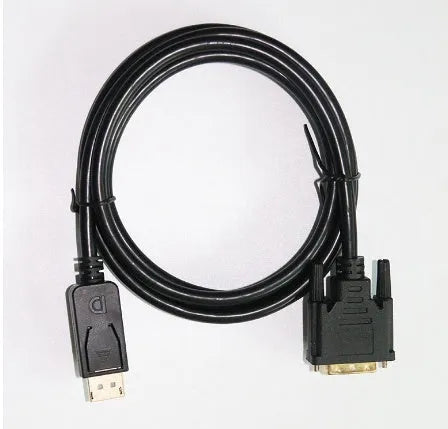 Black DP to DVI adapter cable 1.8 metres long for computer monitor and TV connection