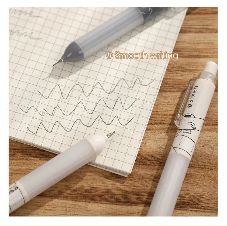 Minimalist black and white automatic pencils with cloud grip, showing 0.5mm HB lead specification.