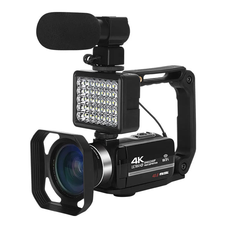 Black digital night vision camera with 3-inch screen, lens, and WiFi connectivity