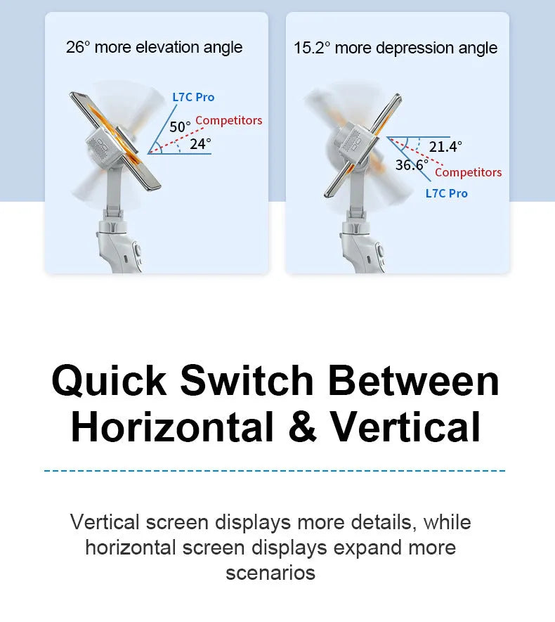 New foldable handheld stabiliser in silver grey for mobile phone with Type-C cable and manual