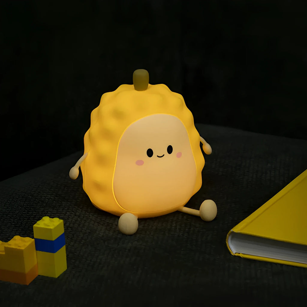 Durian silicone night light desk lamp with 1200mAh battery, 126x116x117mm, geometric cartoon design