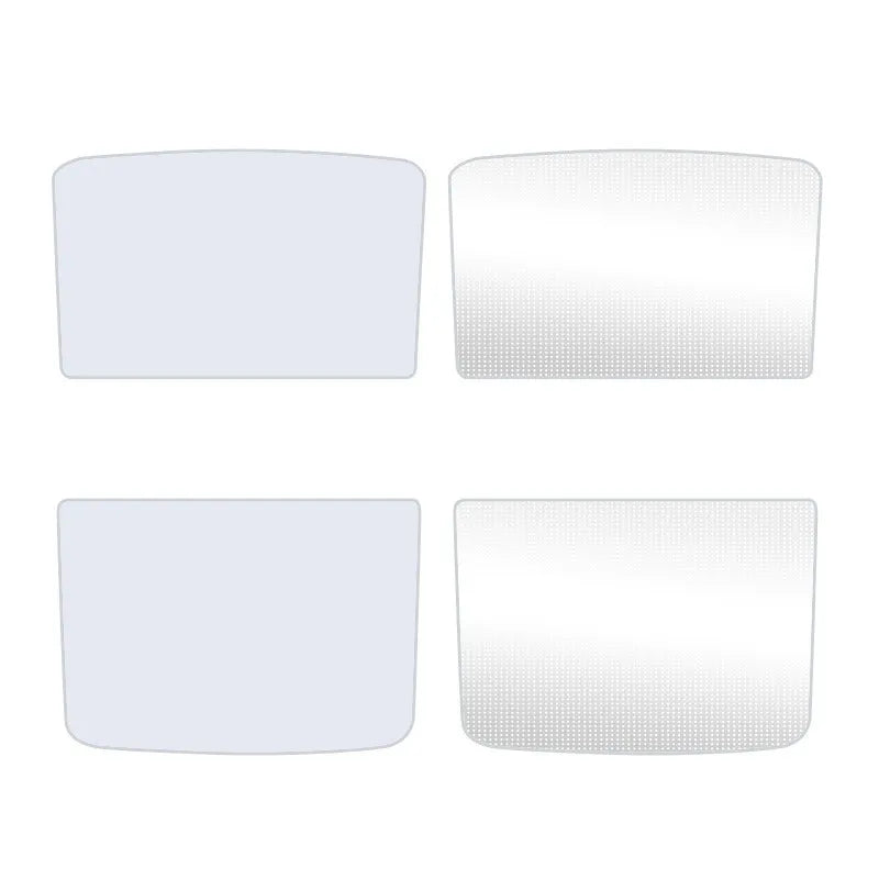 Car sun visor with ice crystal curtain pattern in silver tape material showing beige and black colour options