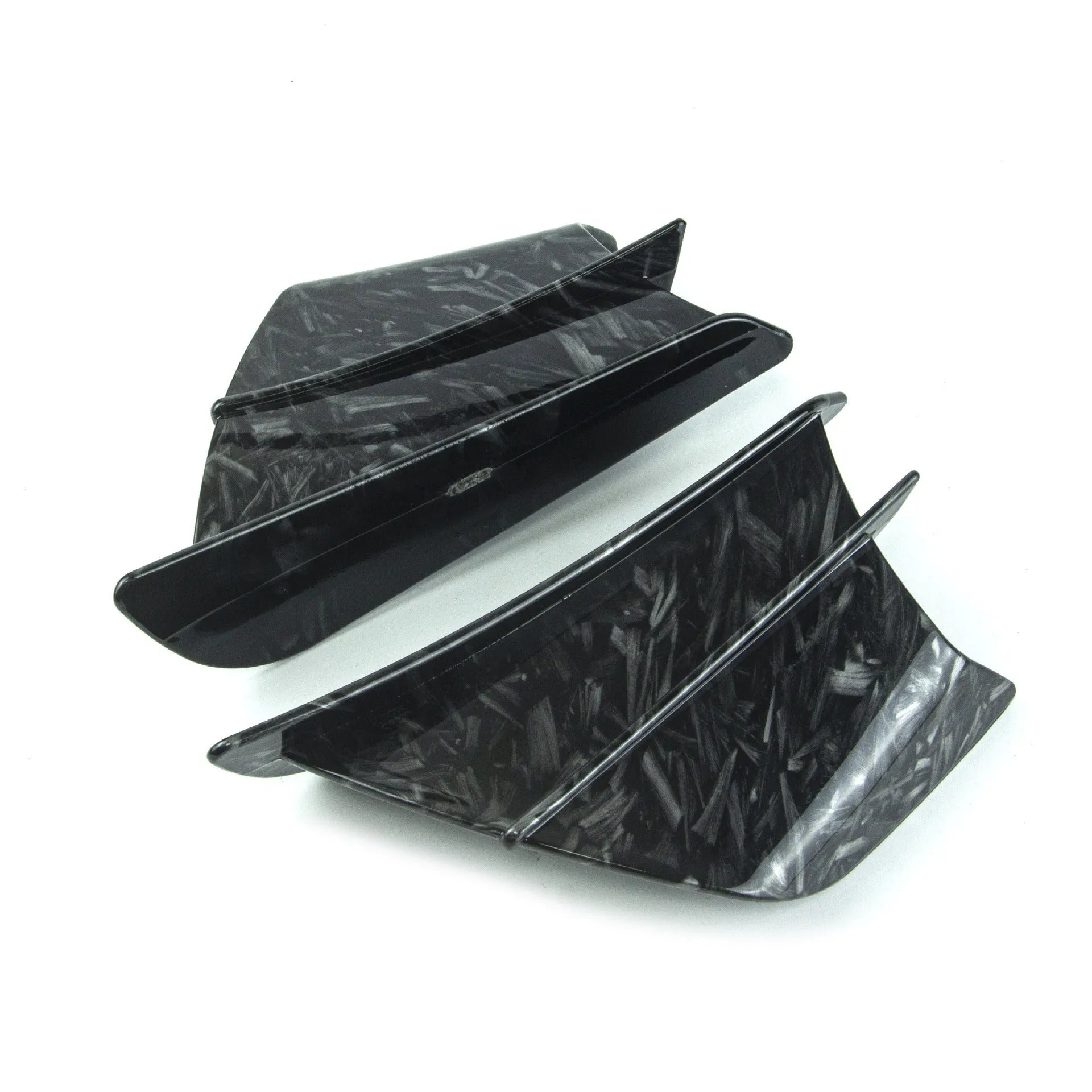 Universal motorcycle spoiler wing accessory in black, measuring 18cm by 8cm