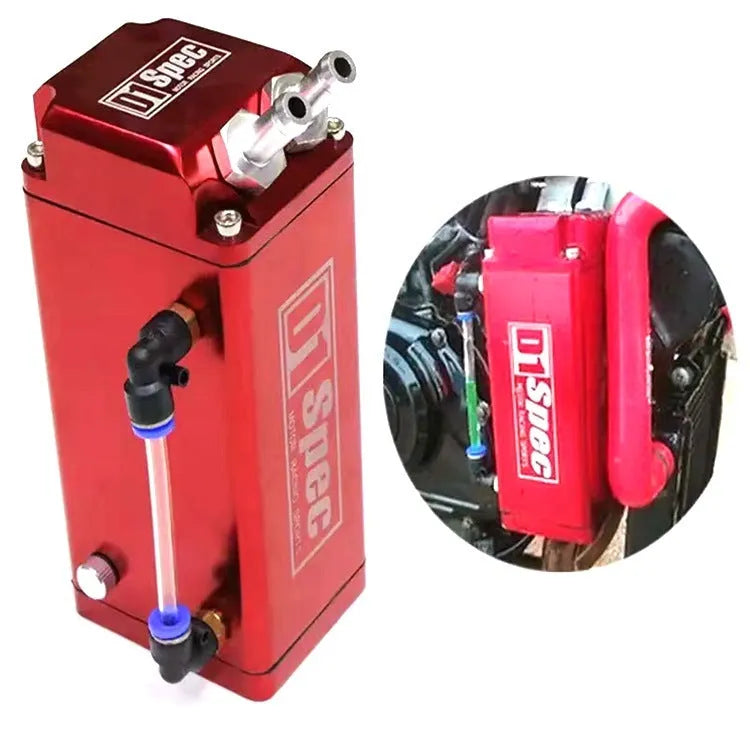D1 double hole car engine oil catch tank in red, blue, black, or silver colour