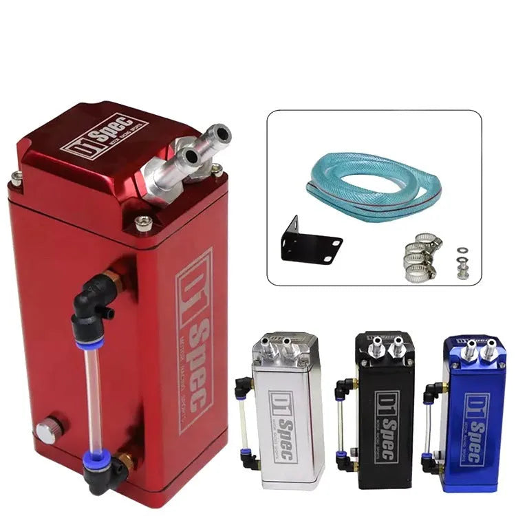 D1 double hole car engine oil catch tank in red, blue, black, or silver colour
