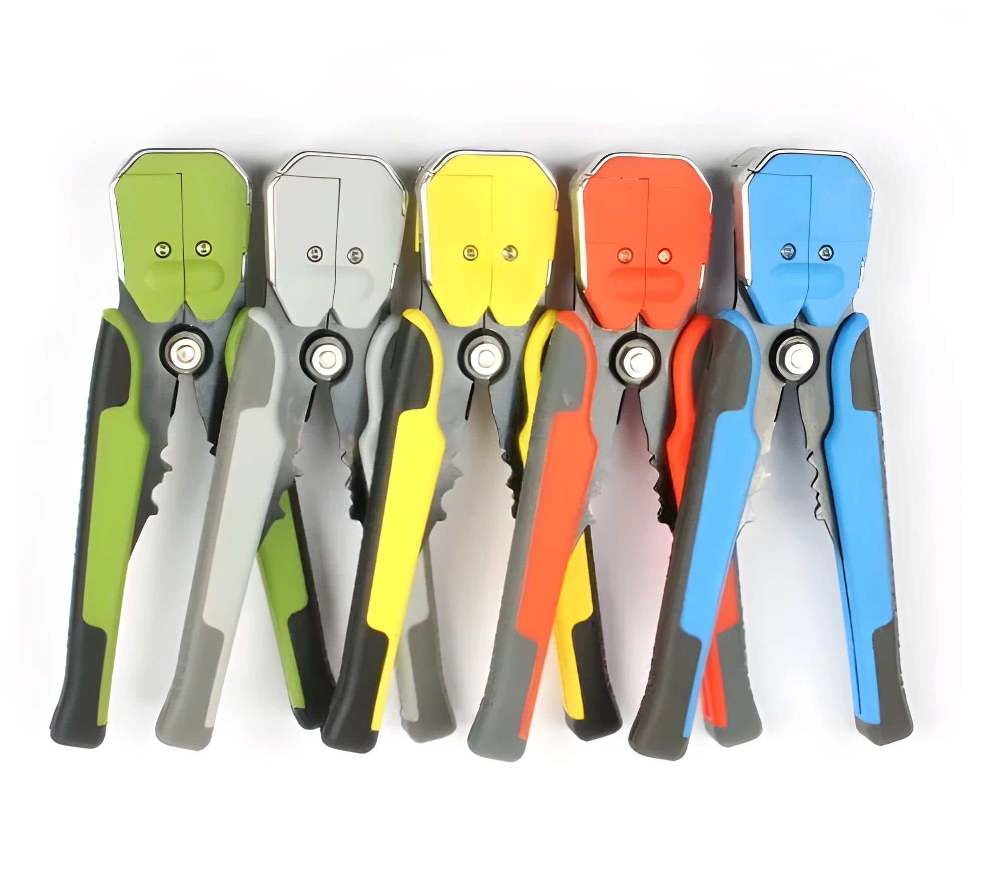 Yellow automatic 3-in-1 wire stripper crimper cutter tool for electrical work on 4-24 AWG wire
