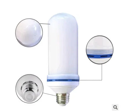 Simulation flame LED bulb with beating flame effect, three gear settings, E27 screw base, 7W, 1700K warm light, PC material construction.
