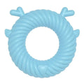Deer-shaped dog chew toy with spiral grooves for teeth cleaning in blue, pink, or green