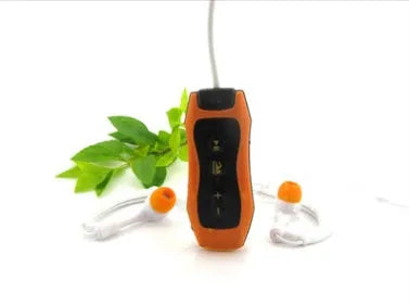 IPX8 waterproof MP3 music player with clip and stereo sport earphones in black