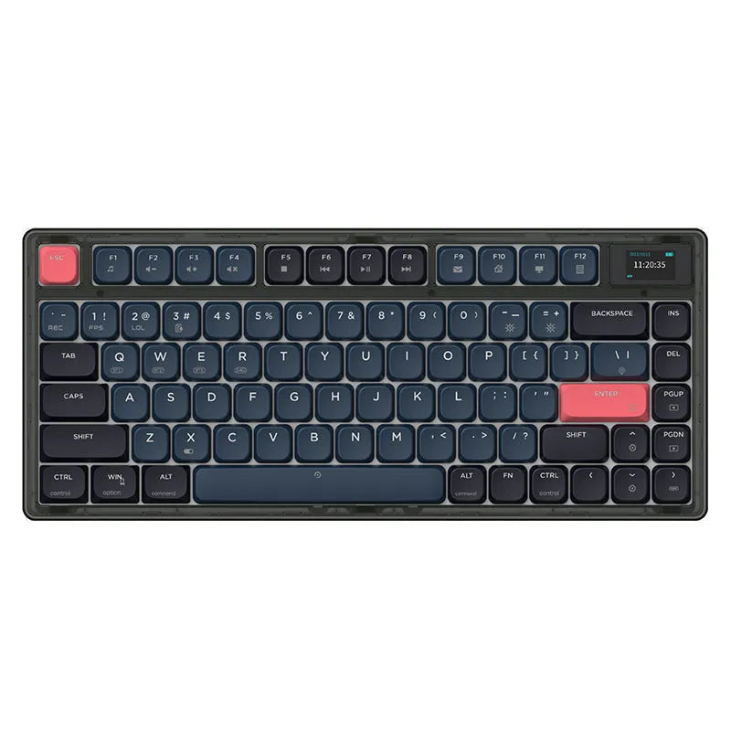 AJAZZ AK832PRO three-mode mechanical keyboard with colour screen and RGB lighting on desk
