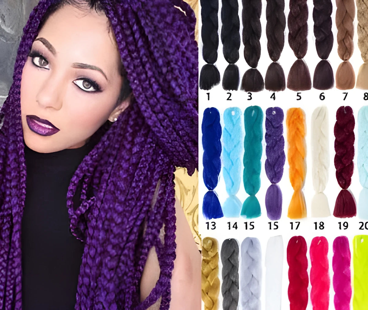 African black braid hair high temperature wire braiding hair for wigs in many colours