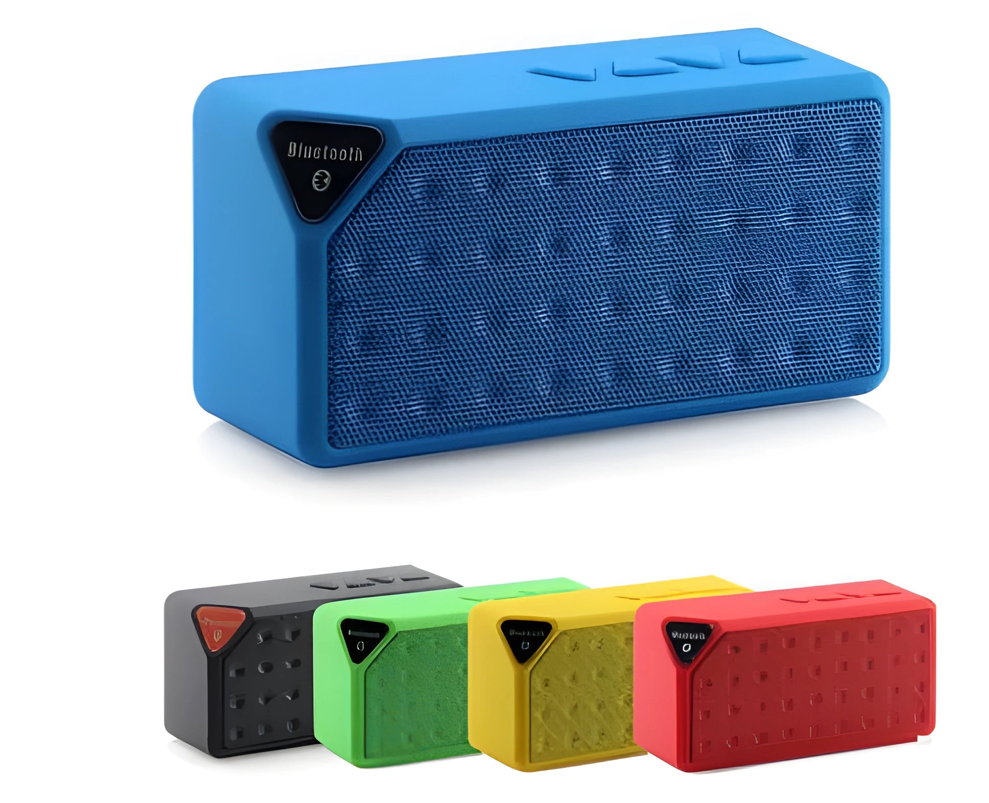 Cannon X3 small cube-shaped portable Bluetooth speaker in various colours on a surface.