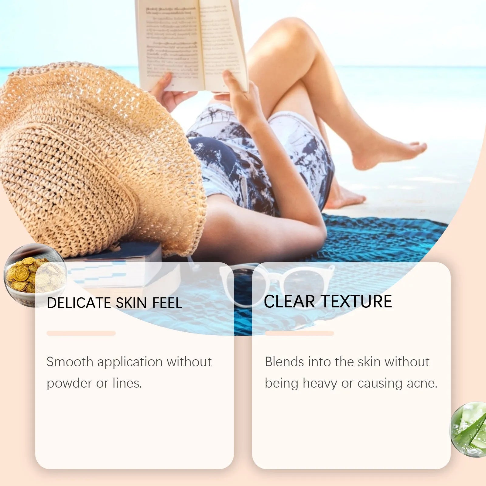 50 ml tube of sunscreen cream with titanium dioxide and aloe extract for UV protection.