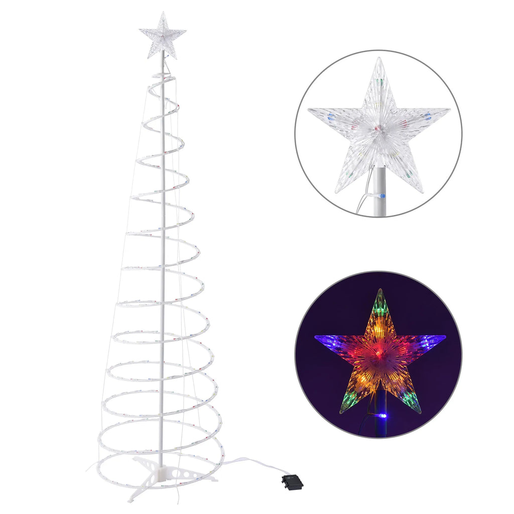 6-foot tall LED spiral Christmas tree light with remote control on detachable stand