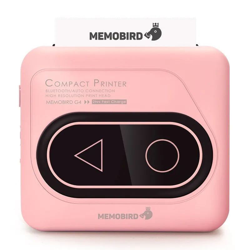 Bluetooth mini thermal printer in avocado green pink small yellow duck or white colours with 87x79x39mm dimensions