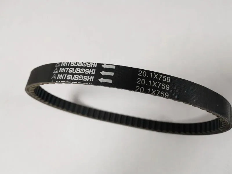 Black motorcycle drive belt for Jili GP110 with 20.1-759 size marking