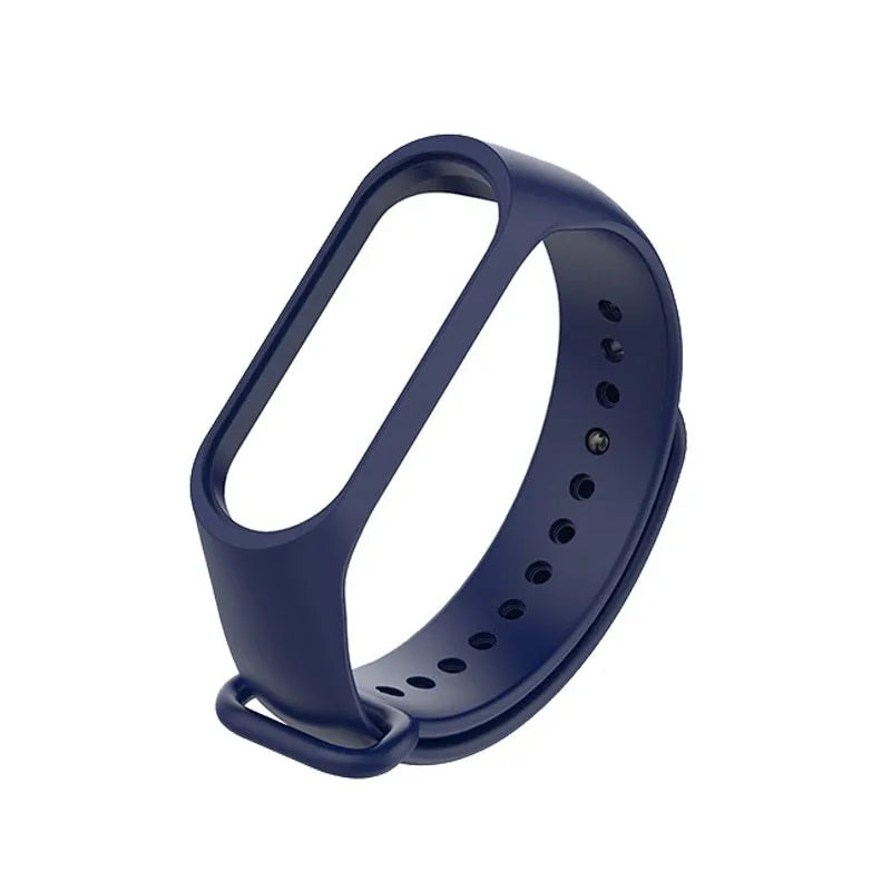 Xiaomi Mi Band 3 silicone replacement strap showing multiple colour options