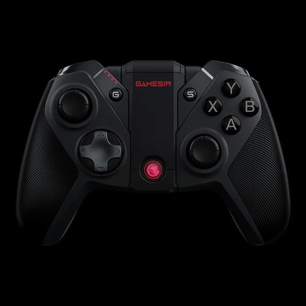 Black Gaishi chicken handle game controller with type-C connector on a dark surface.