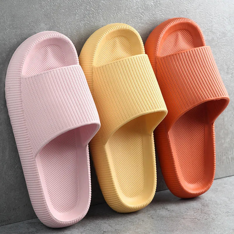 Soft home couple slippers in grey, EVA non-slip toe slippers for indoor use