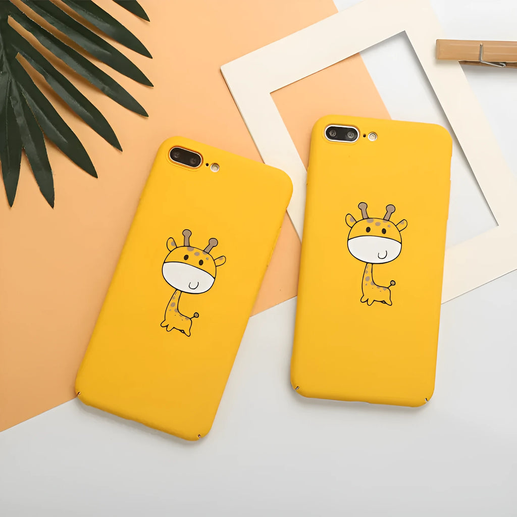 Yellow pattern phone case for iPhone with printed design on PC material