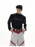Slim fit long sleeve mesh bottoming shirt in black or white with an ice-feel texture.