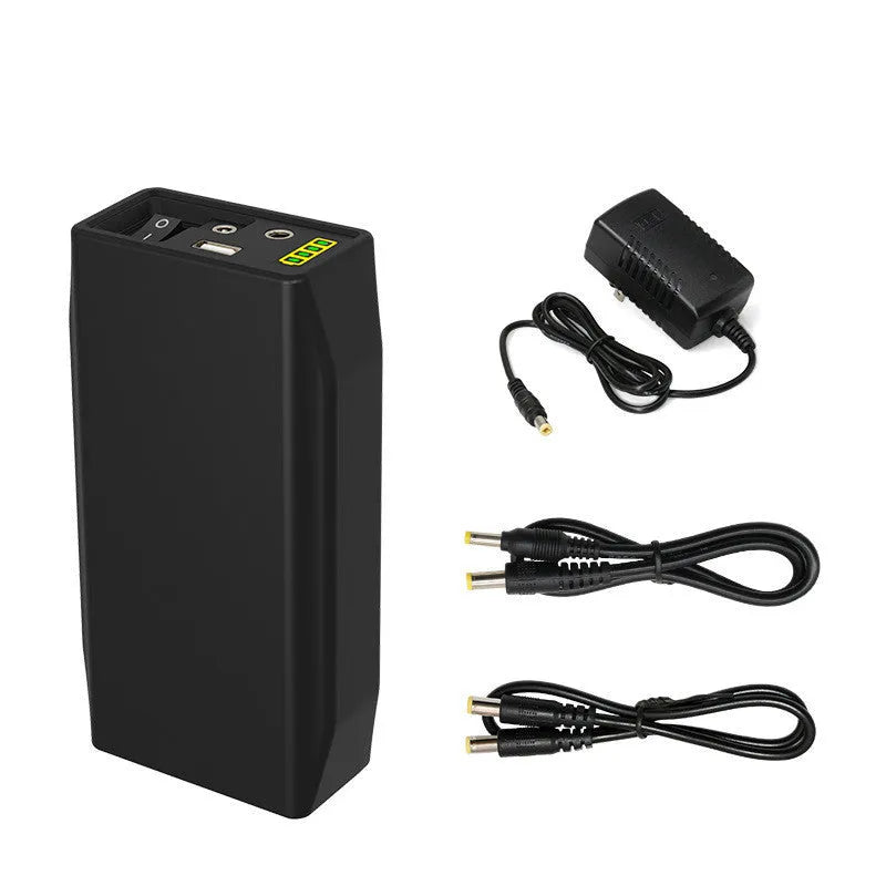 LF4100 black lithium iron phosphate portable battery pack with charger and DC cables
