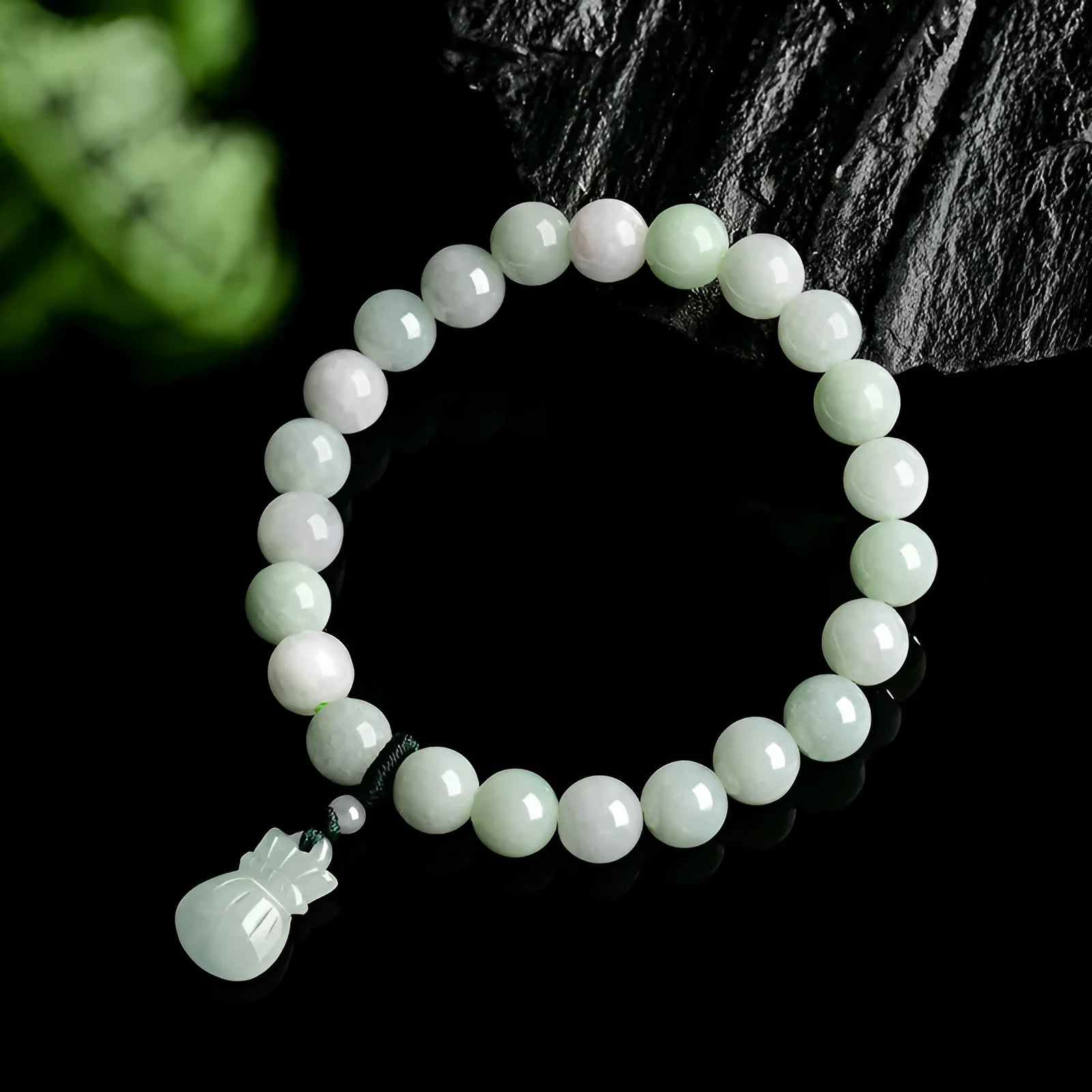 Ice jade colour flower-shaped 8mm bracelet with traditional Chinese national style design