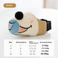 Canvas dog muzzle in Ollie Brown Bear colour, shown in size L for dogs 12.5kg to 30kg.
