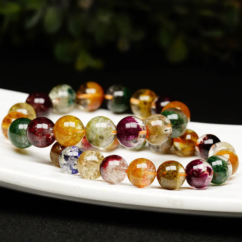 10mm crystal ball bracelet with colourful ghost cornucopia ethnic pattern