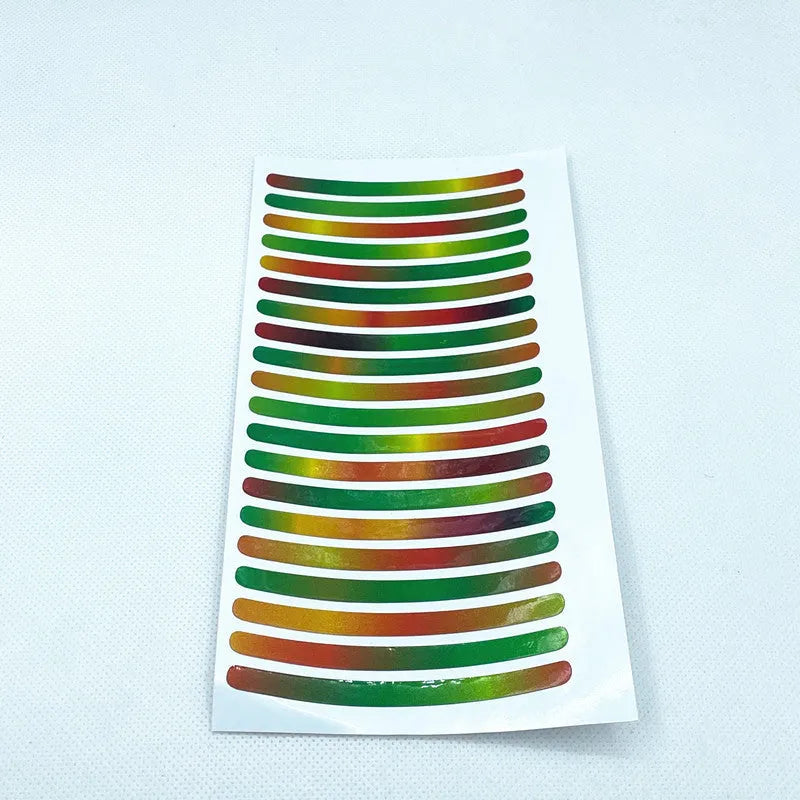 20 pack car wheel hub reflective stickers with arc pattern in various colours including fluorescent and luminous options