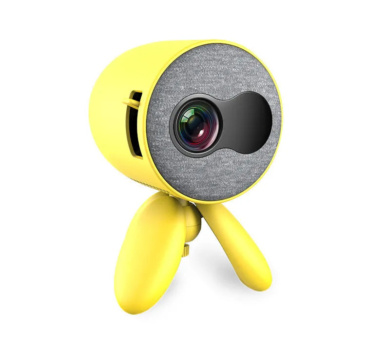 YG220 portable LED projector in yellow or white colour with international plug options