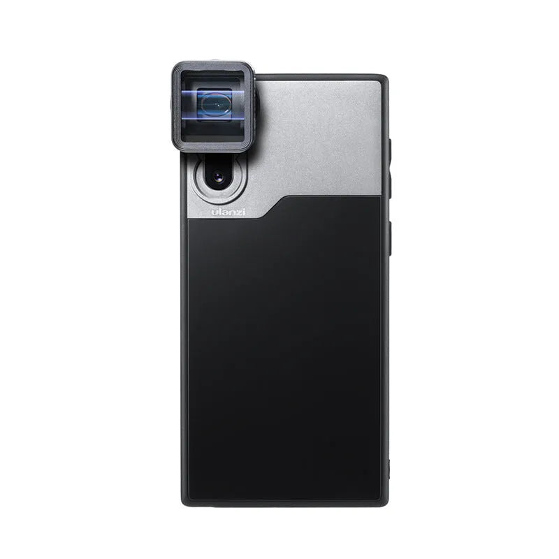 Rugged black mobile phone case with built-in lens cover for Samsung NOTE10 and iPhone 8 Plus, PC aluminium TPU construction